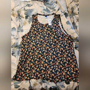 Old Navy Luxe Blue Floral Tank Top